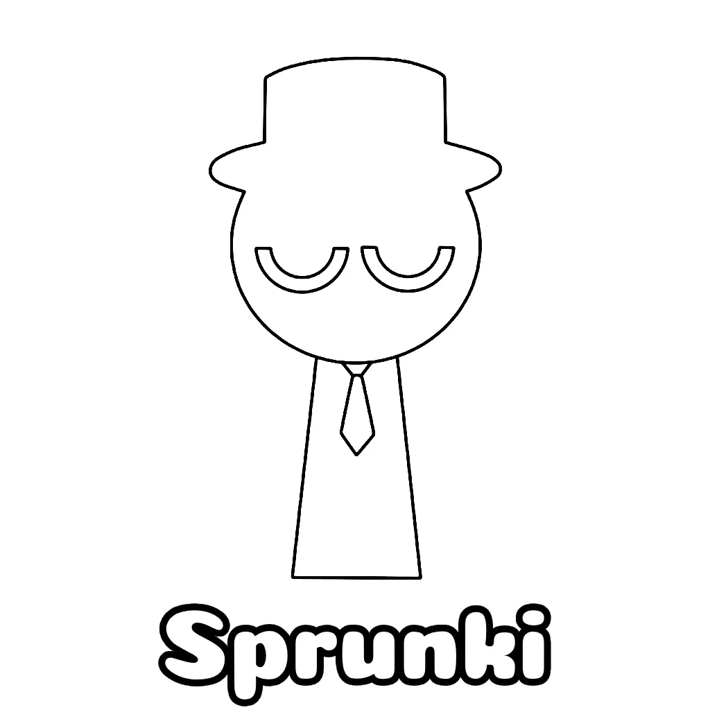 mr black sprunki coloring page