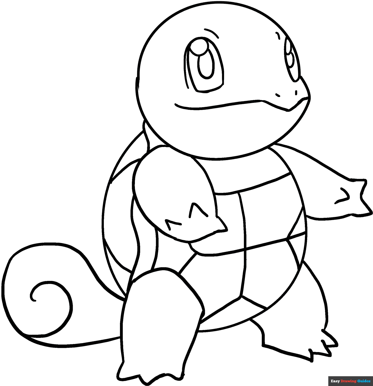 Squirtle Coloring Page Easy Drawing Guides