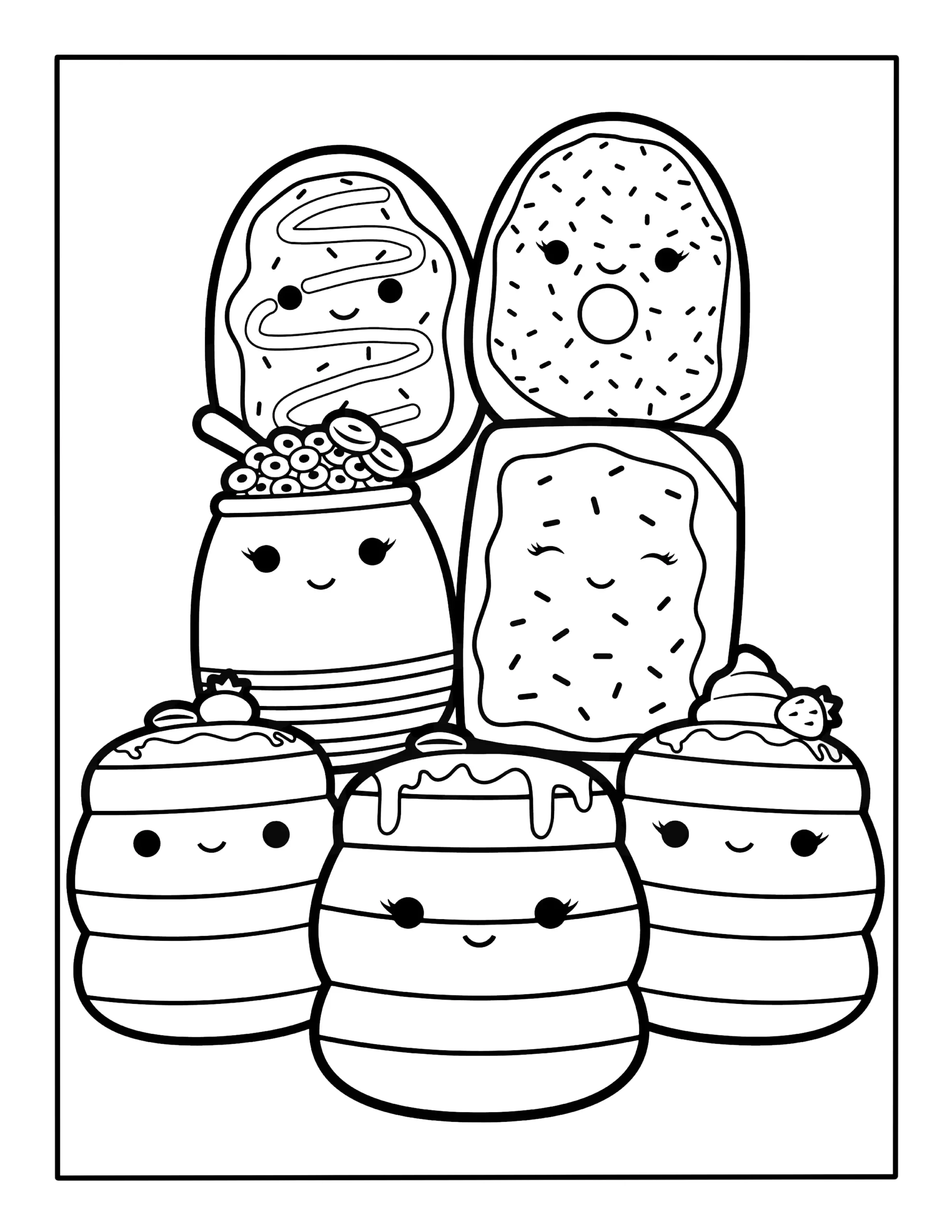 Squishmallows Breakfast Coloring Page Kimmi The Clown