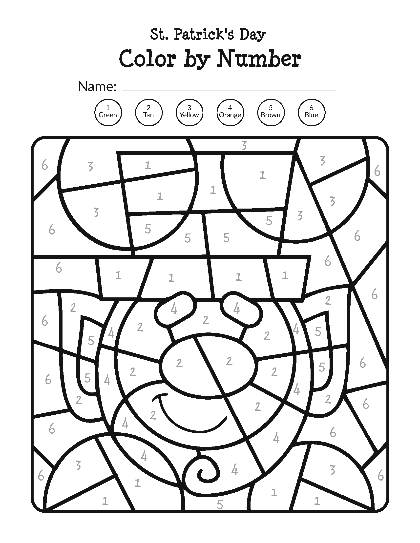 St Patrick s Day Color By Number Gift Of Curiosity