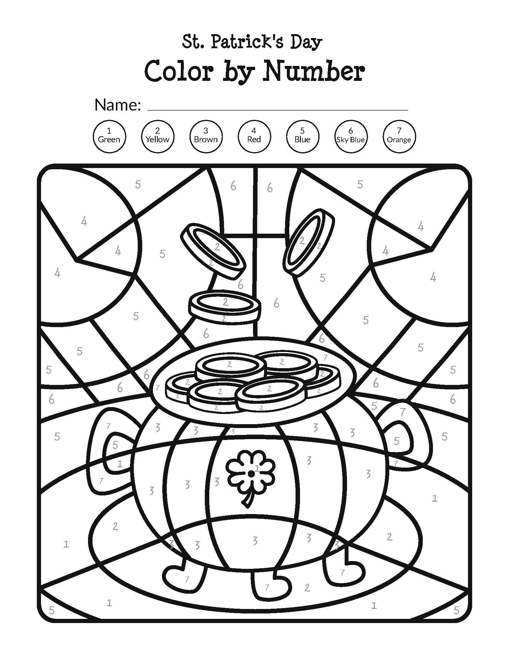 St Patrick s Day Color By Number Gift Of Curiosity