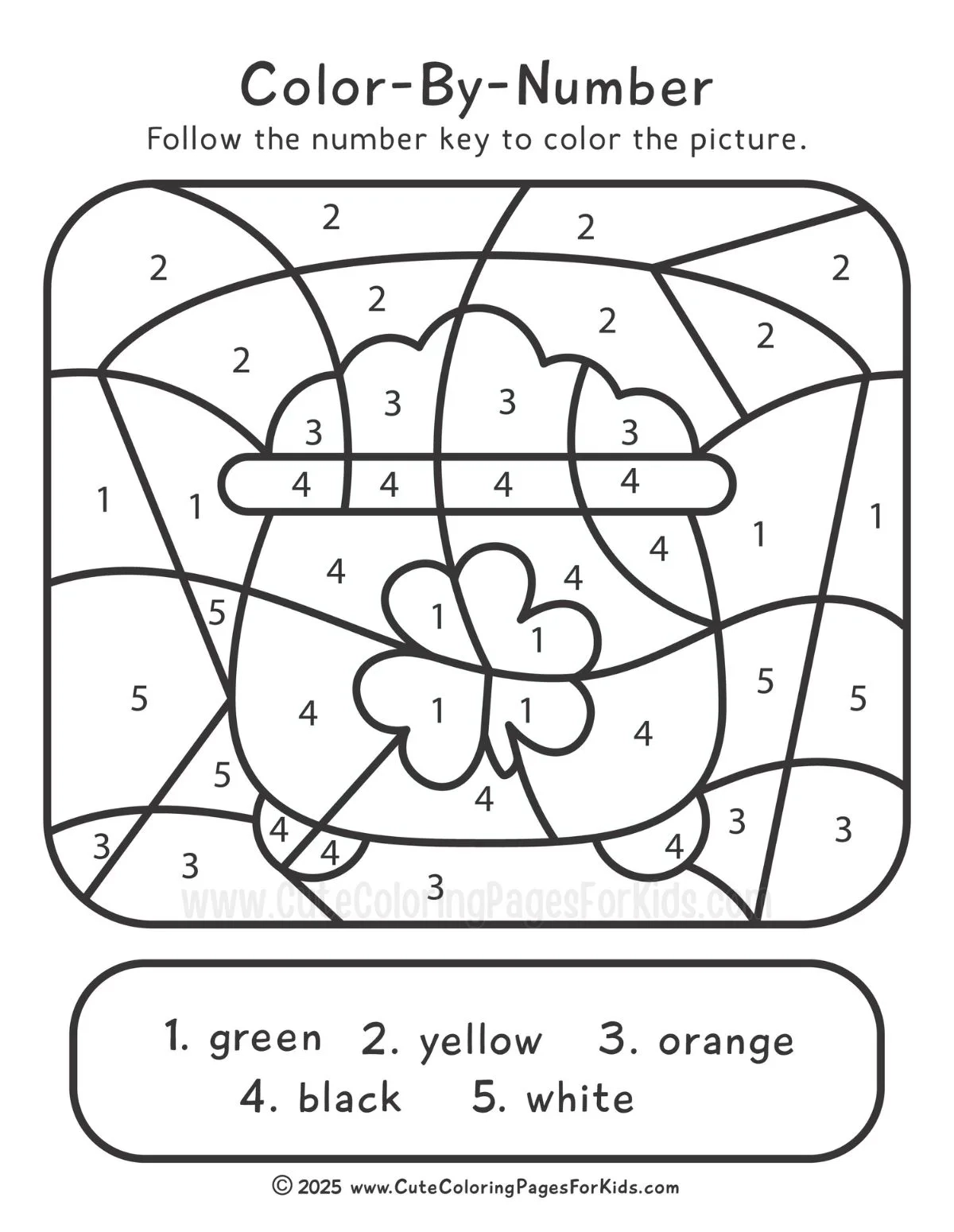 St Patrick s Day Color By Number Printables Cute Coloring Pages For Kids St Patrick s Day Color By Number Printables Cute Coloring Pages For Kids