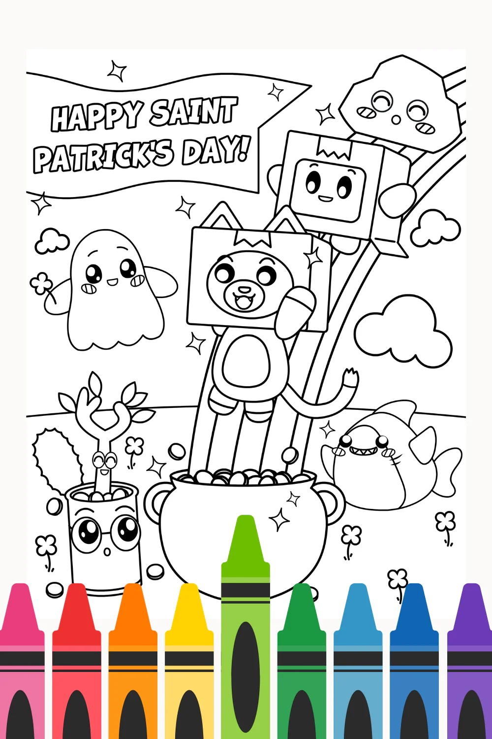 St Patrick s Day Coloring Page LankyBox Shop