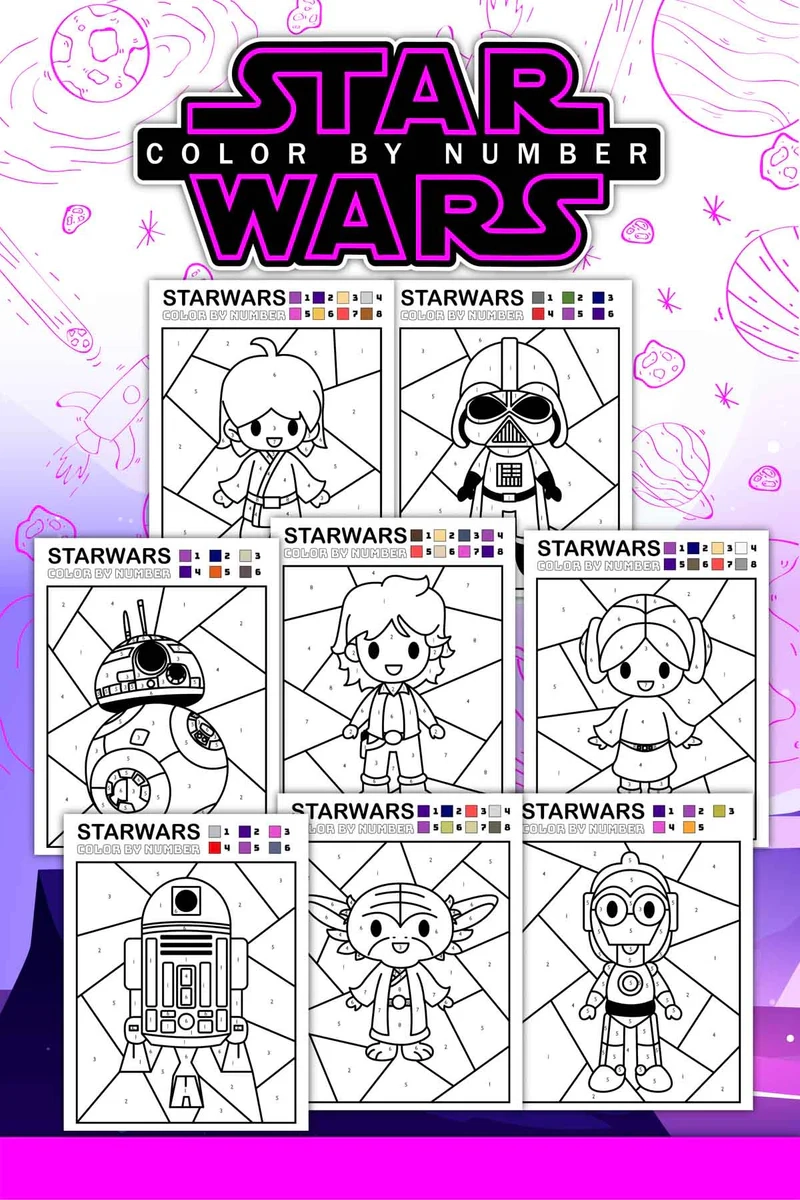 Star Wars Color By Number Play Party Plan