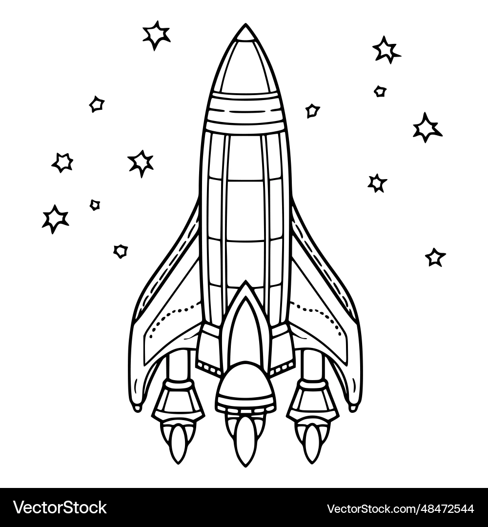 Starship Or Rocket With Pilot Coloring Page Royalty Free Vector VectorStock Starship Or Rocket With Pilot Coloring Page Royalty Free Vector VectorStock