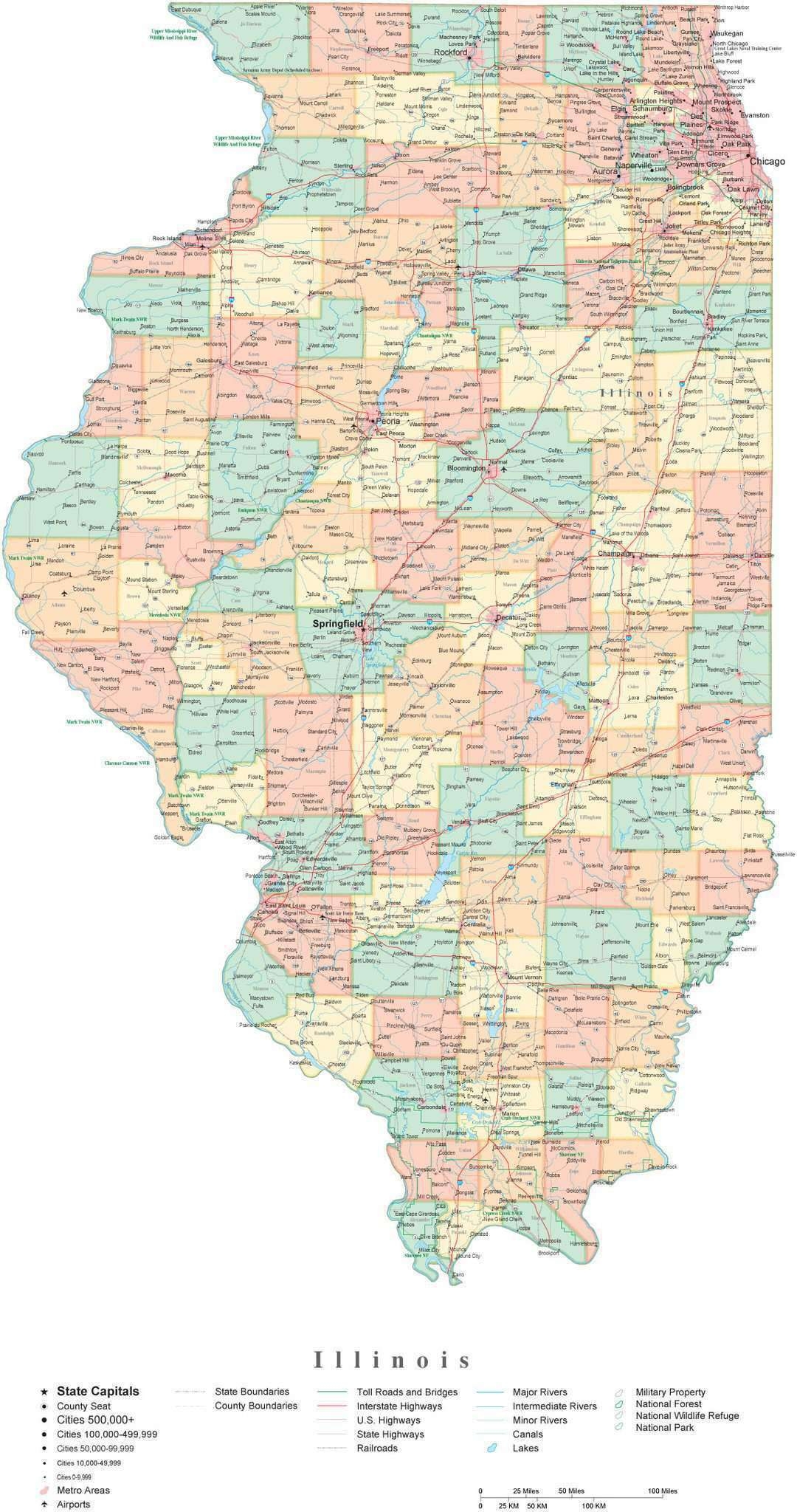 map of counties in illinois