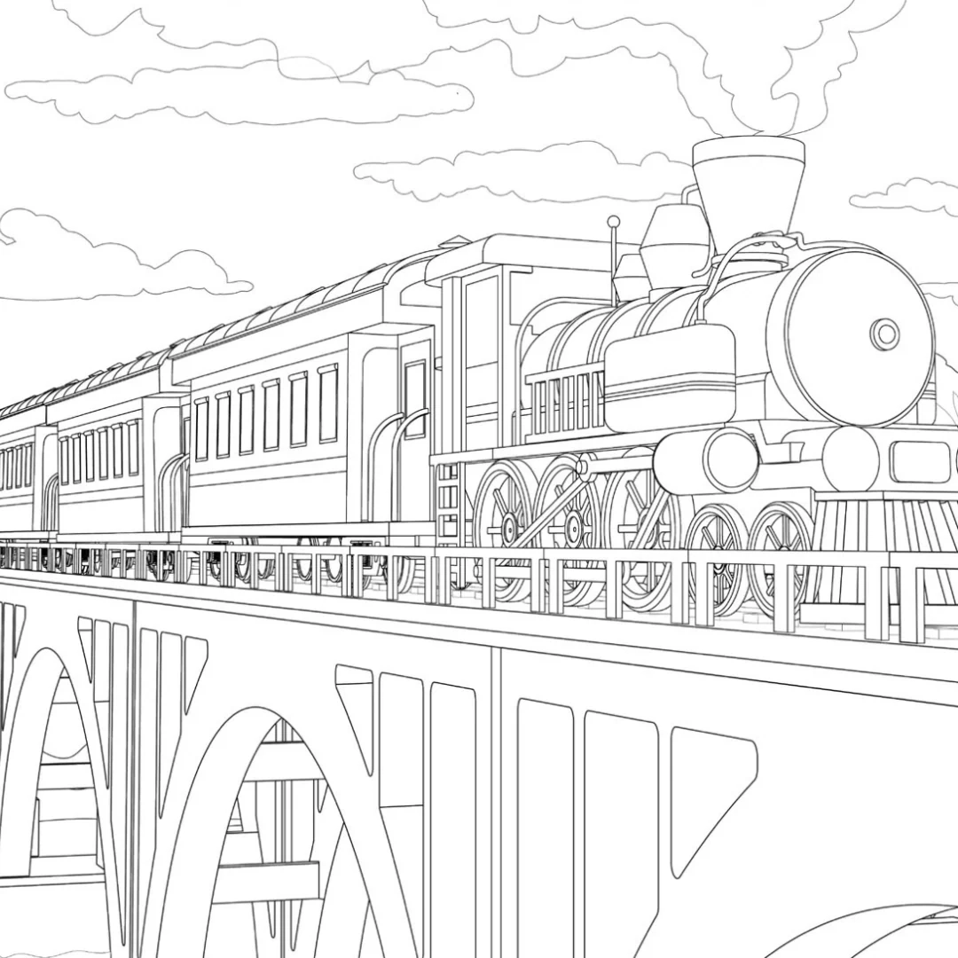 Steam Train Colouring Page Castle Arts Steam Train Colouring Page Castle Arts