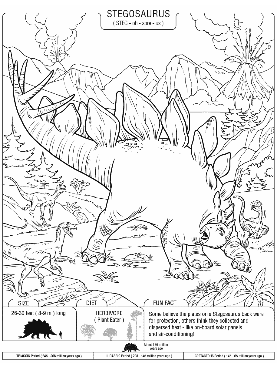 Stegosaurus Free Coloring Page