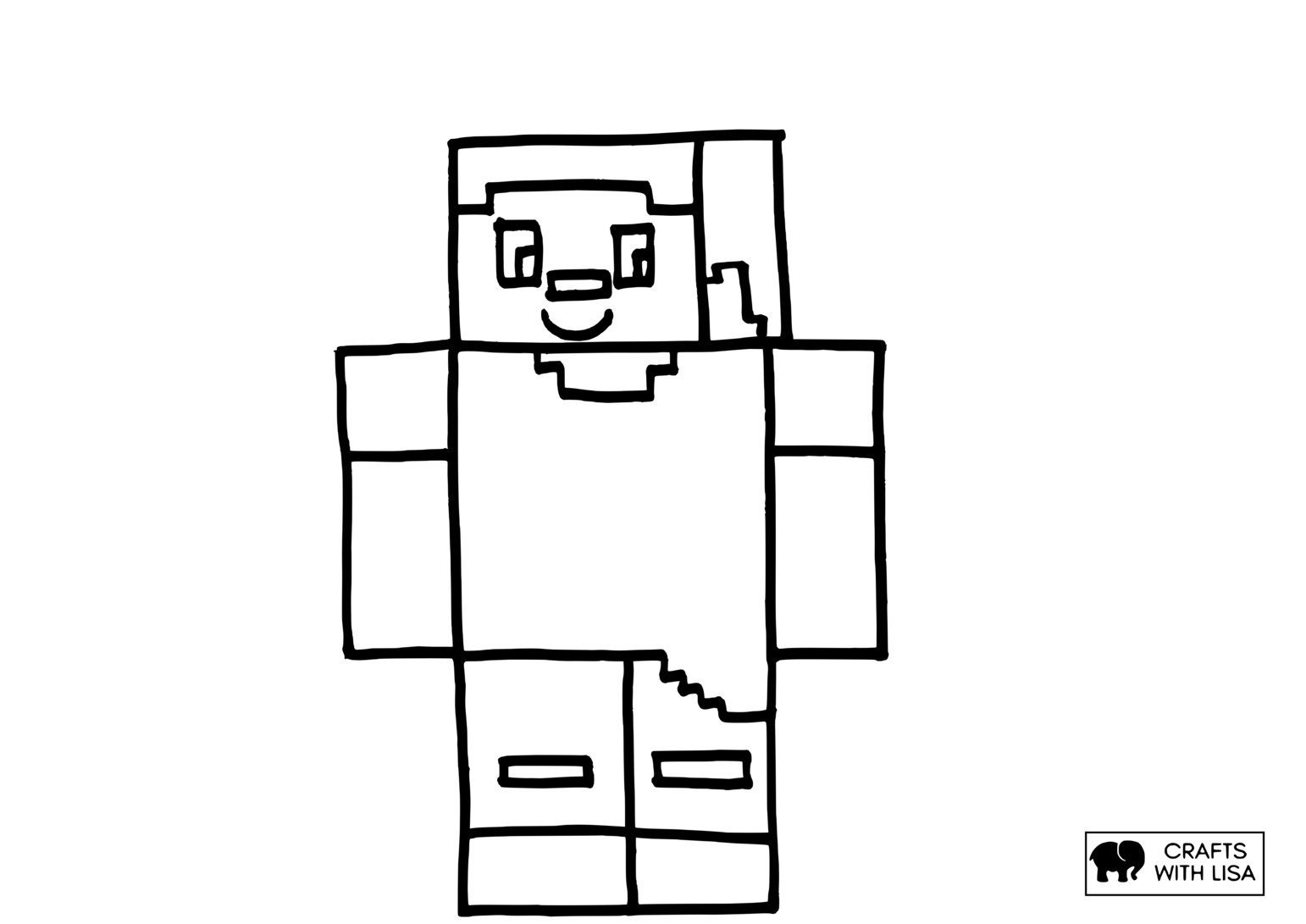 minecraft steve coloring page