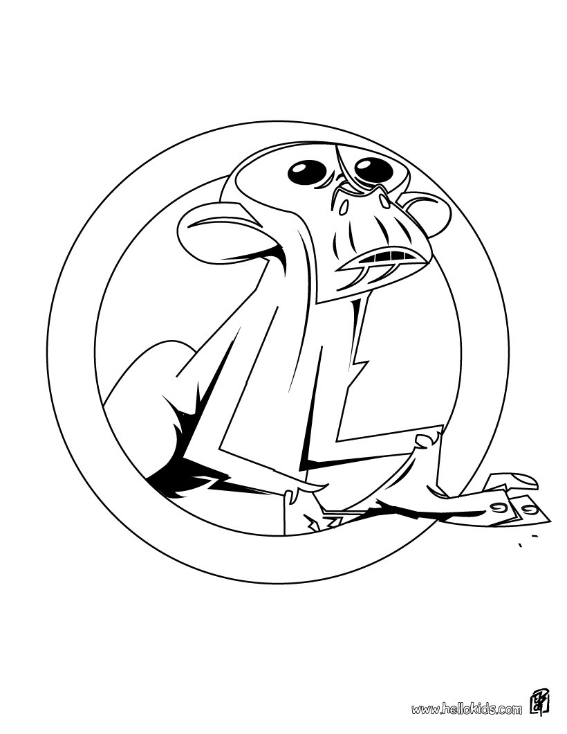 Strange Monkey Coloring Pages Hellokids