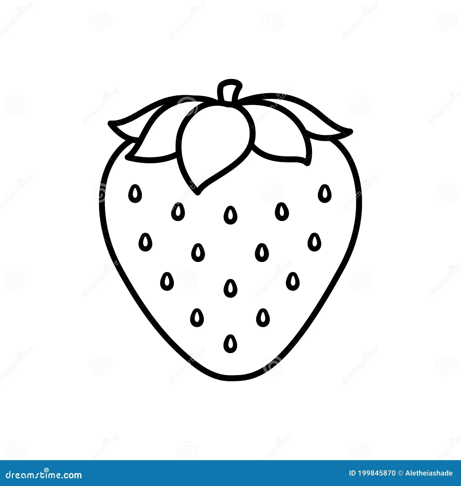 Strawberry Cartoon Line Art Outline Coloring Book Page For Kids Stock Vector Illustration Of Exercise Isolated 199845870