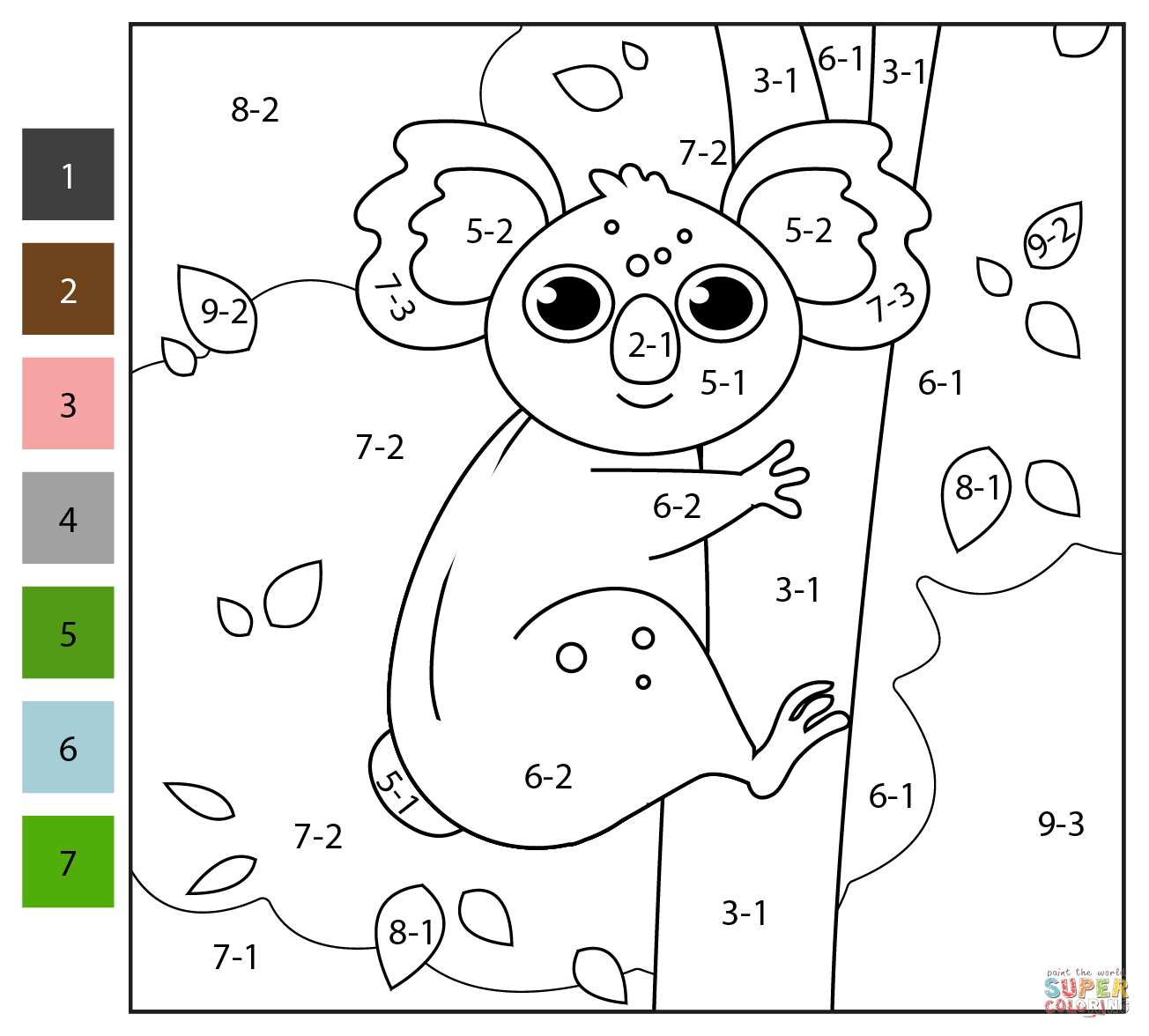 Subtraction Color By Number Koala Coloring Page Free Printable Subtraction Color By Number Koala Coloring Page Free Printable