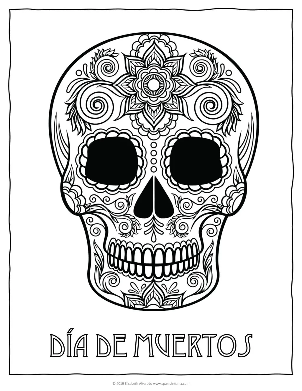 Sugar Skull Coloring Pages And Masks For D a De Muertos