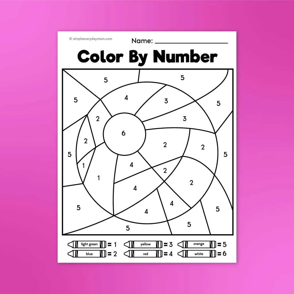 summer color by number printables