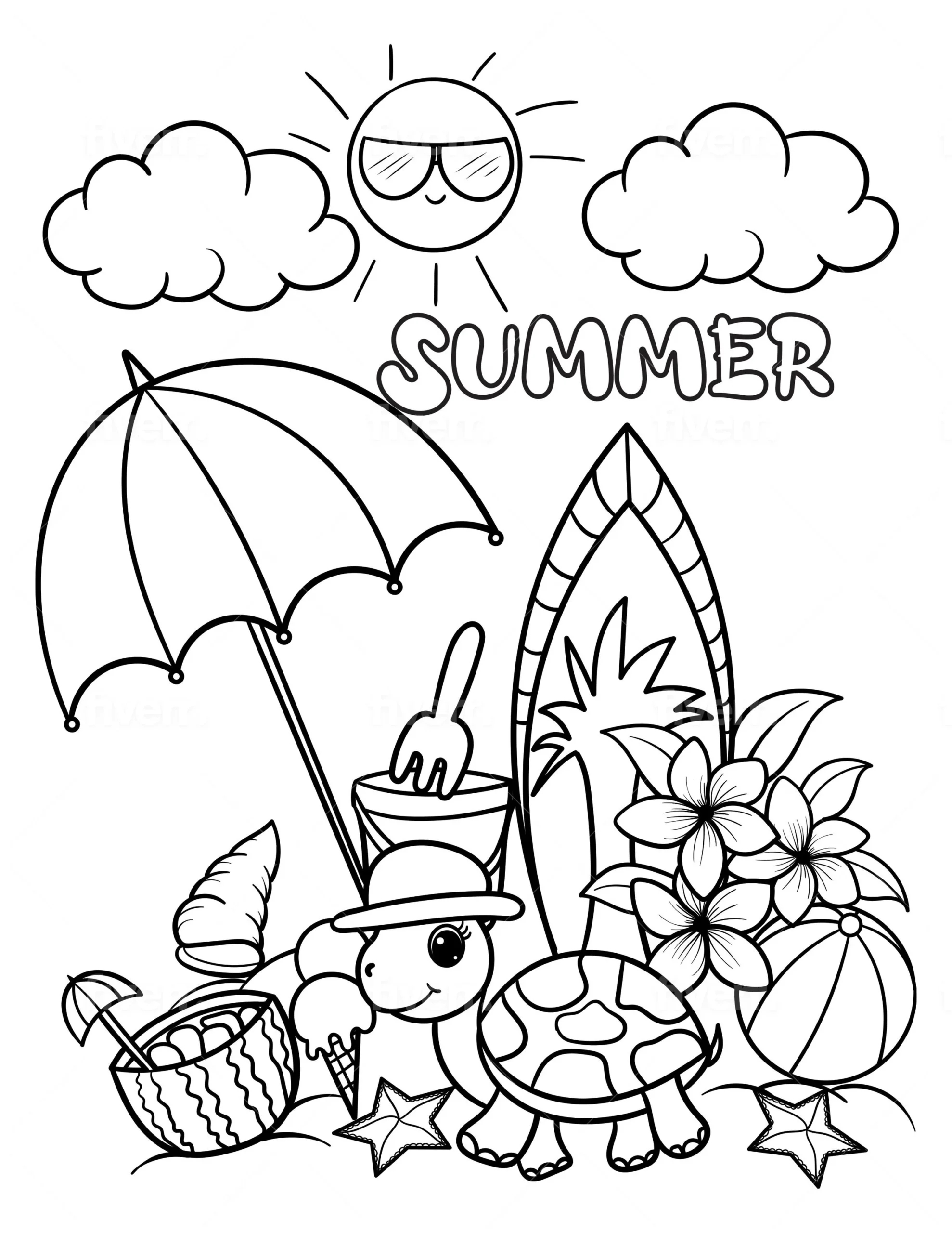summer printable coloring pages summer printable coloring pages