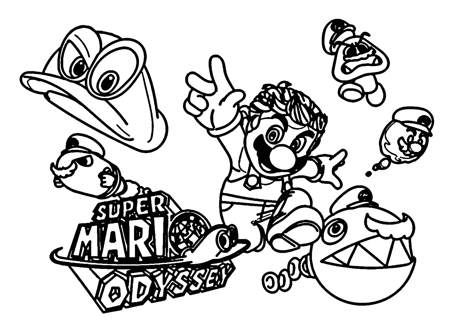 Super Mario Odyssey Coloring Pages To Print Free Printable Coloring Pages