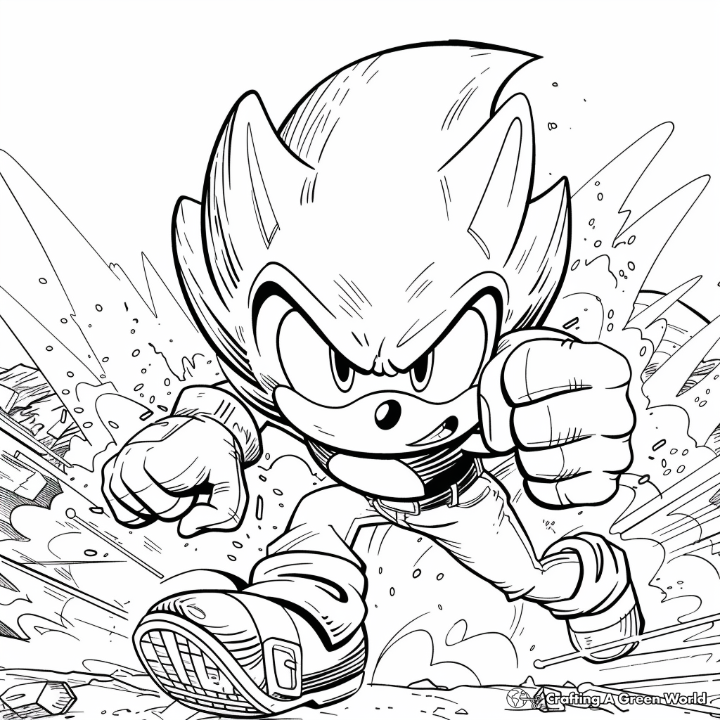 super sonic pictures to color