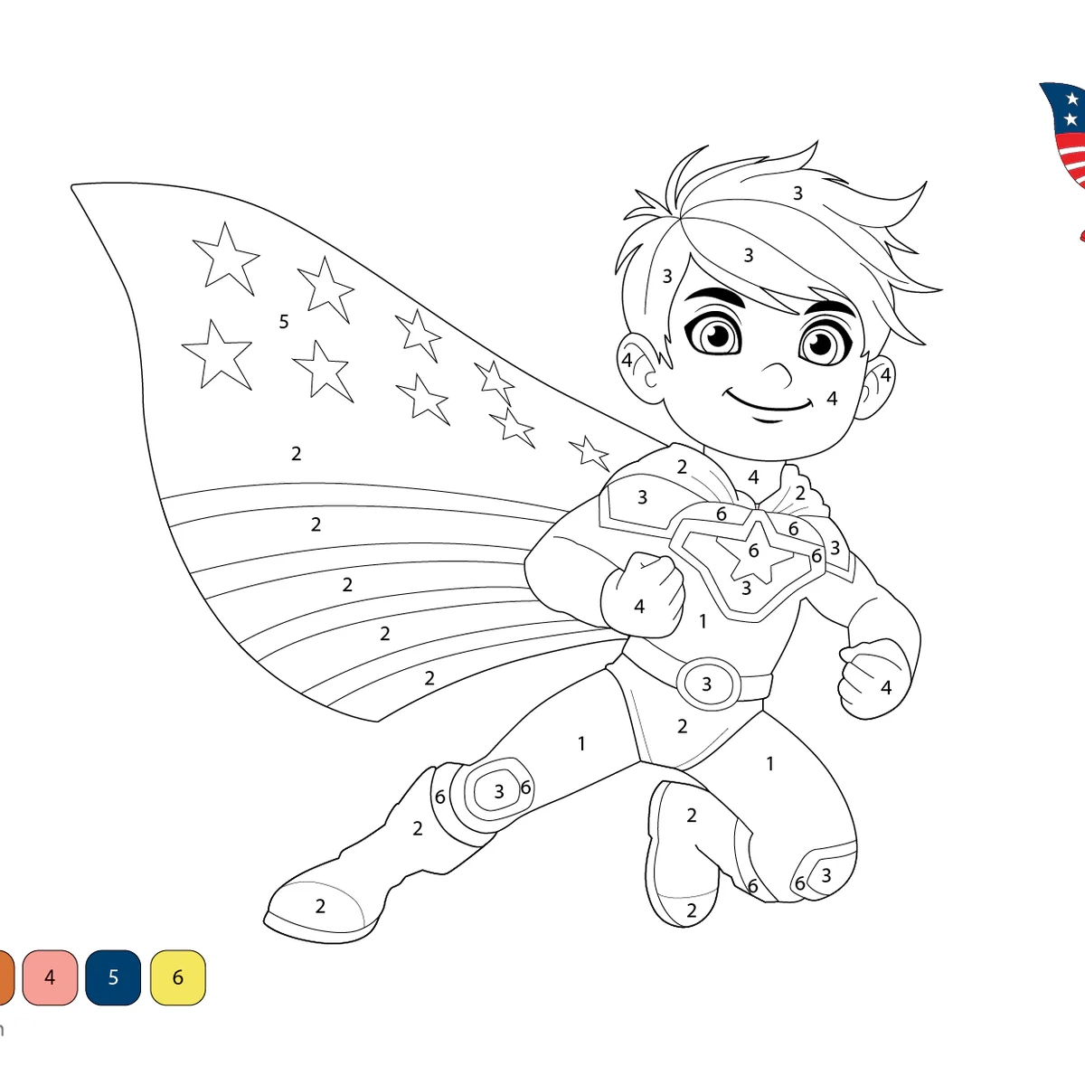 Superhero Color By Number Fun PDF Activity Sheet