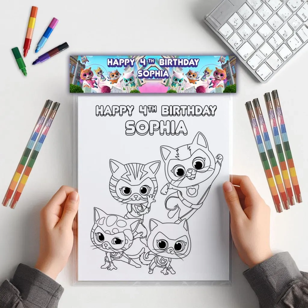 super kitties coloring pages