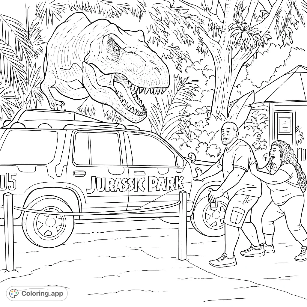 T Rex Jungle Escape Coloring app