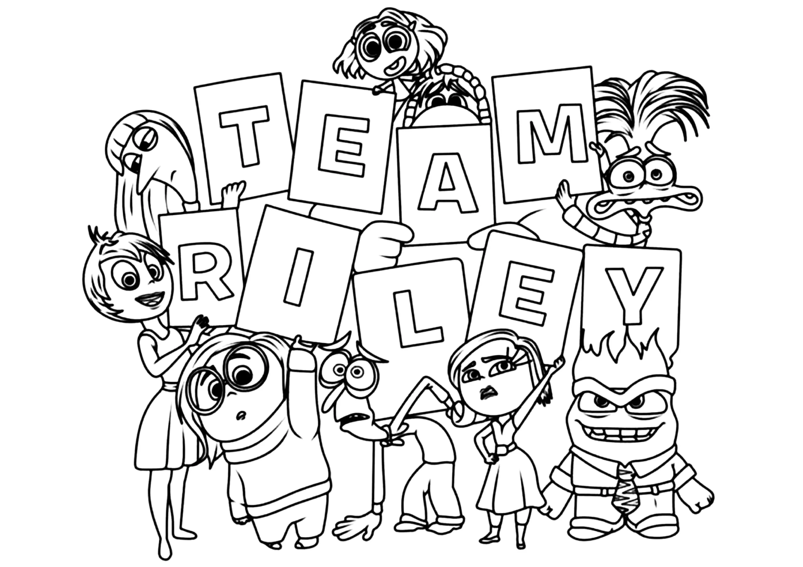 Team Riley Inside Out 2 Coloring Pages Team Riley Inside Out 2 Coloring Pages