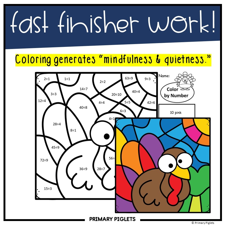 thanksgiving color by number multiplication thanksgiving color by number multiplication