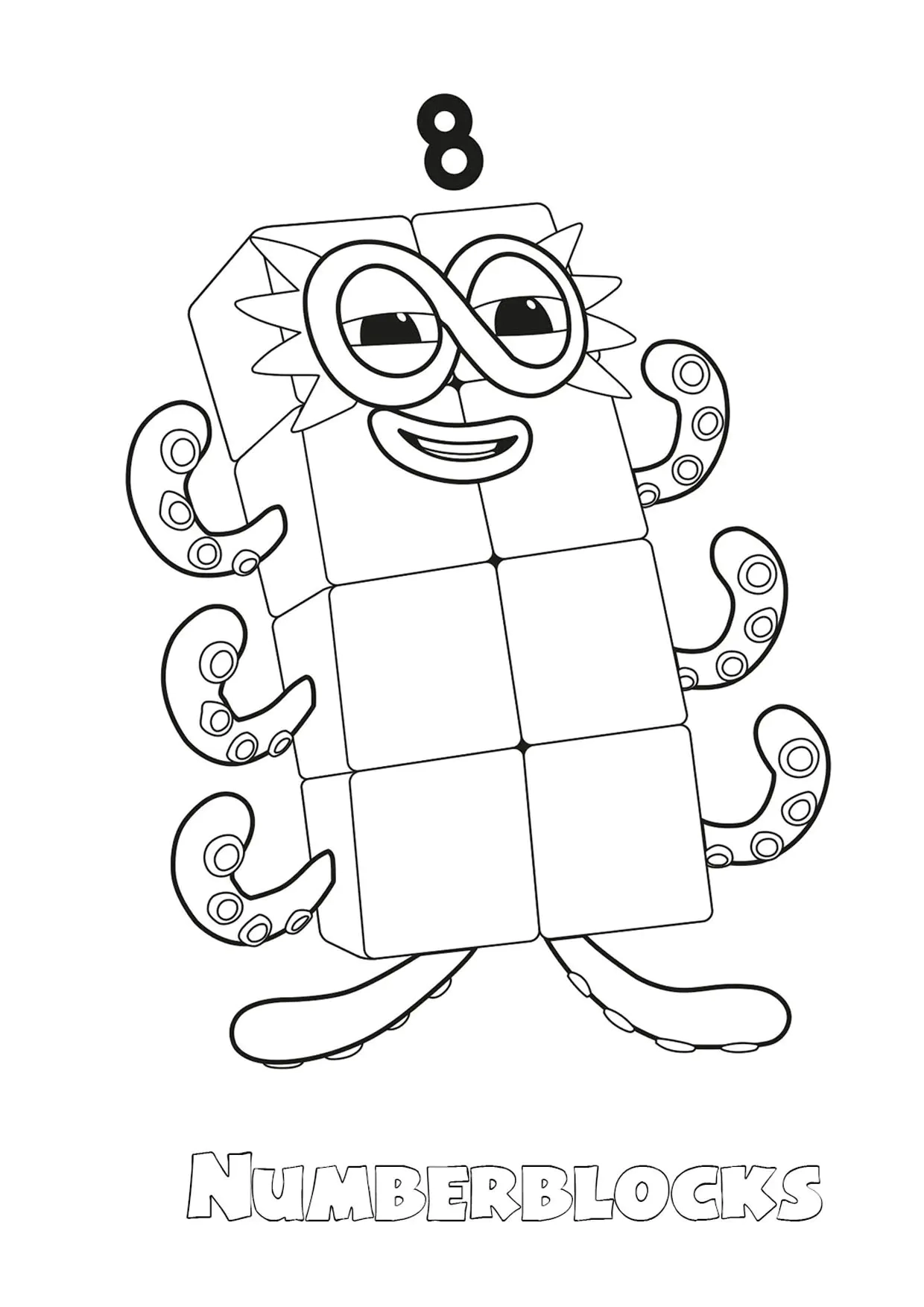 The Big eight Numberblocks Coloring Pages The Big eight Numberblocks Coloring Pages