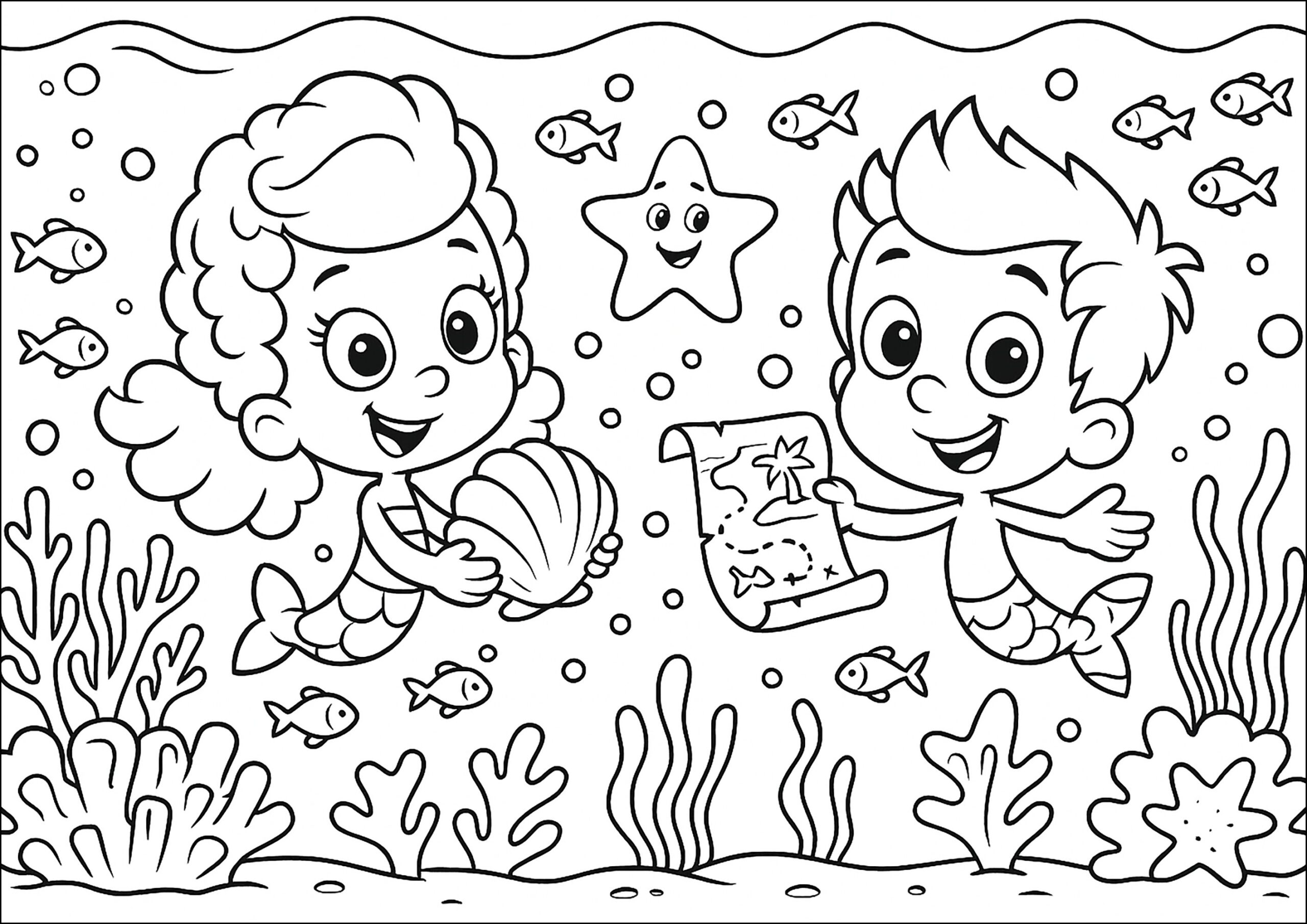 bubble guppies color pages