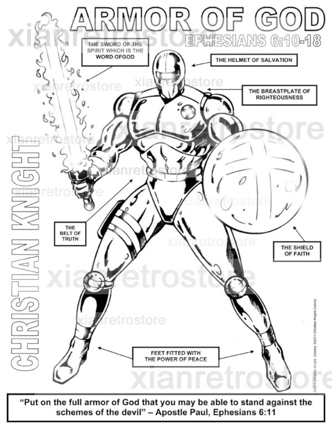 armor of god coloring pages