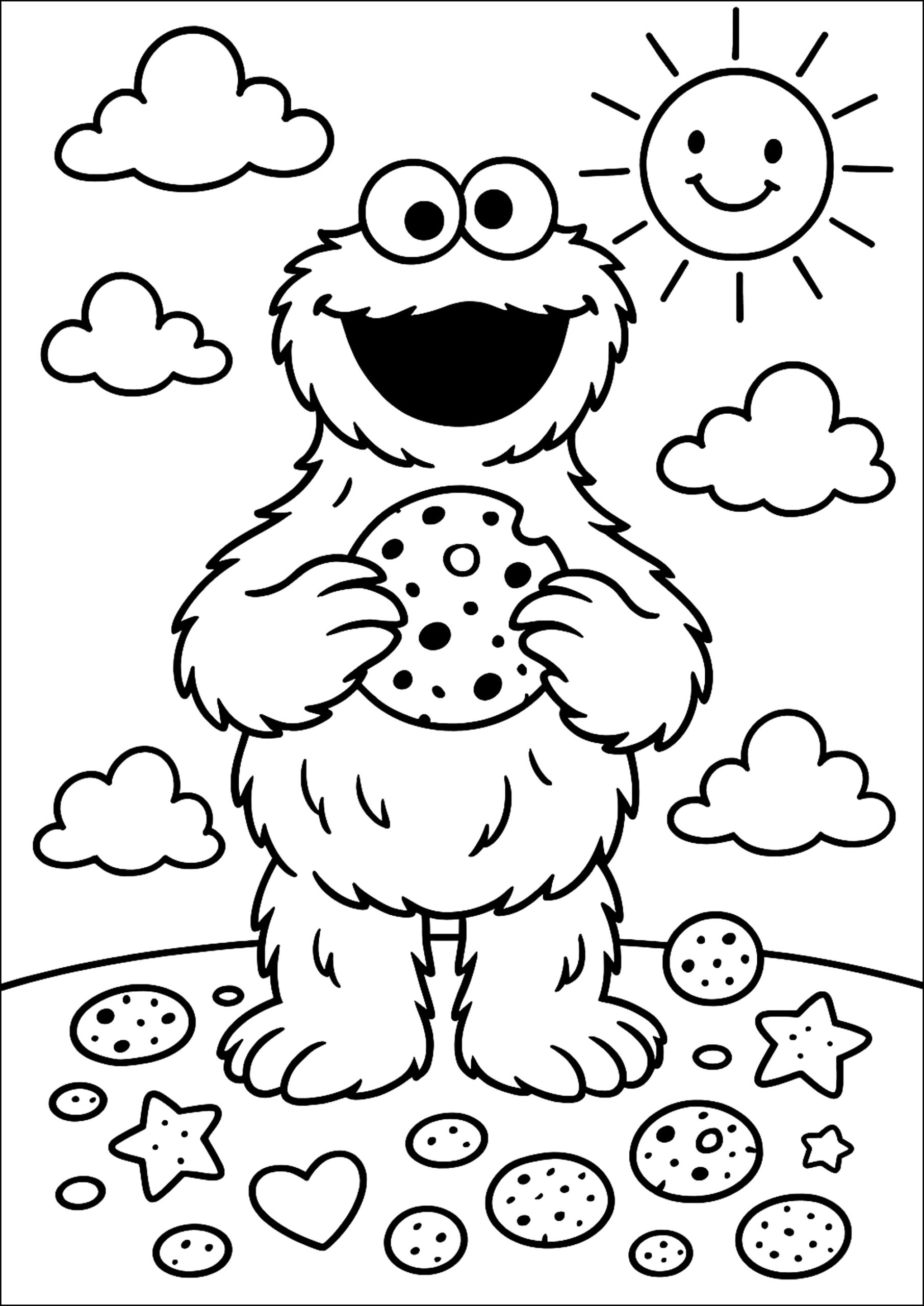 The Greedy Monster Cookie Monster Coloring Pages The Greedy Monster Cookie Monster Coloring Pages