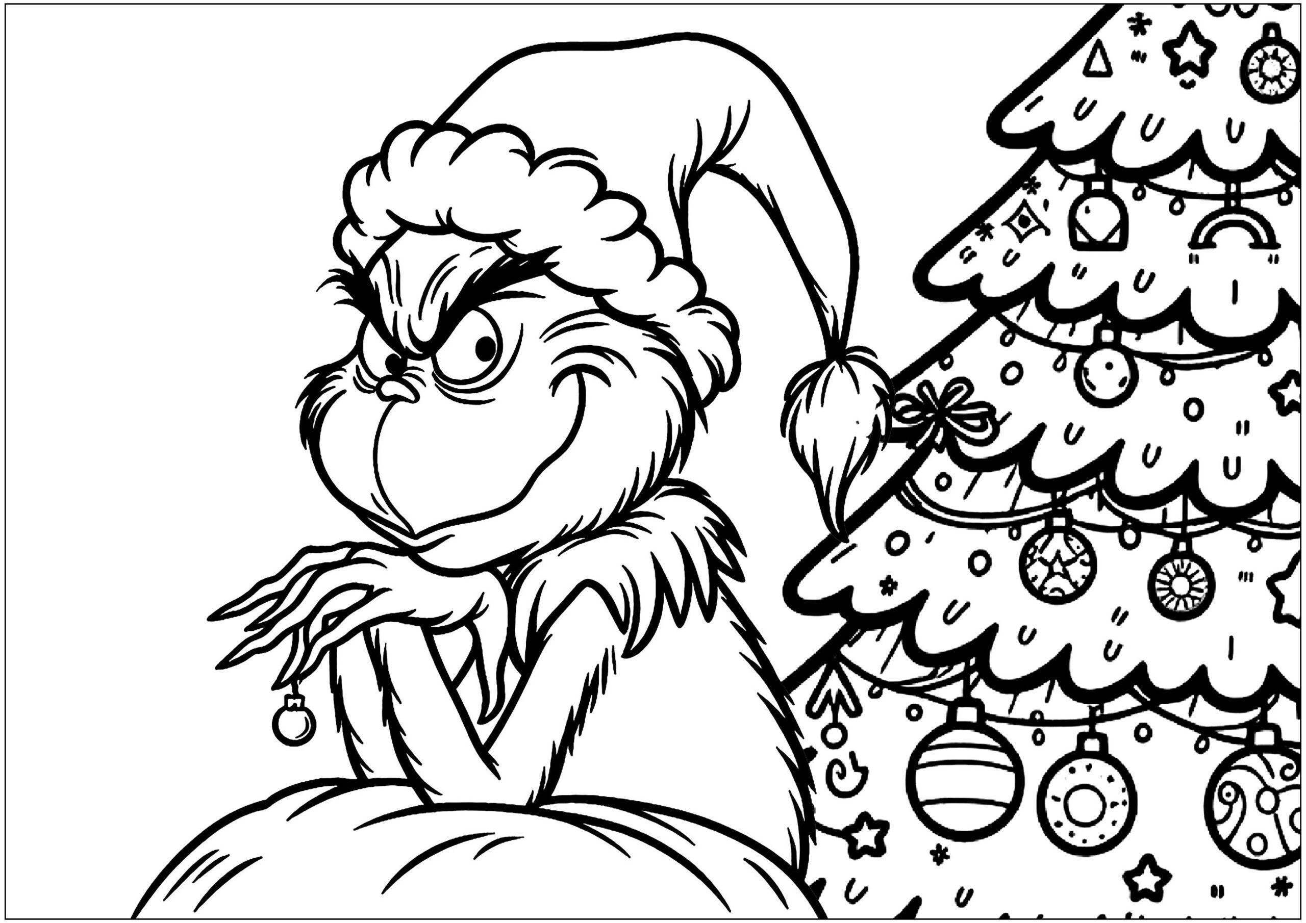 The Grinch And A Christmas Tree The Grinch Coloring Pages