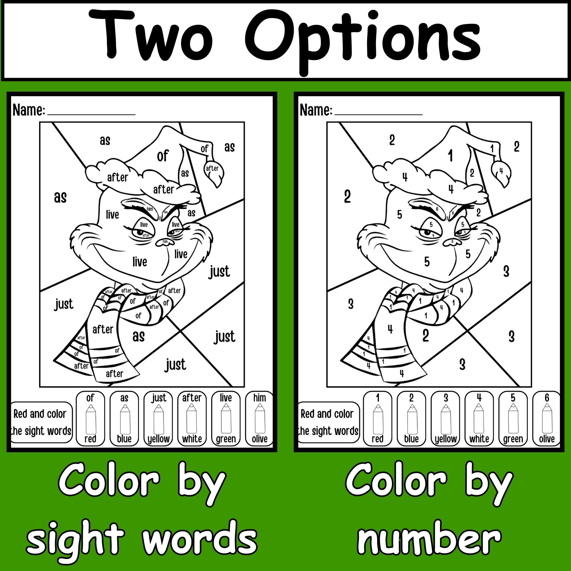 The Grinch Color By Number Grinchmas Color By Sight Word Grinch Coloring Pages Made By Teachers The Grinch Color By Number Grinchmas Color By Sight Word Grinch Coloring Pages Made By Teachers