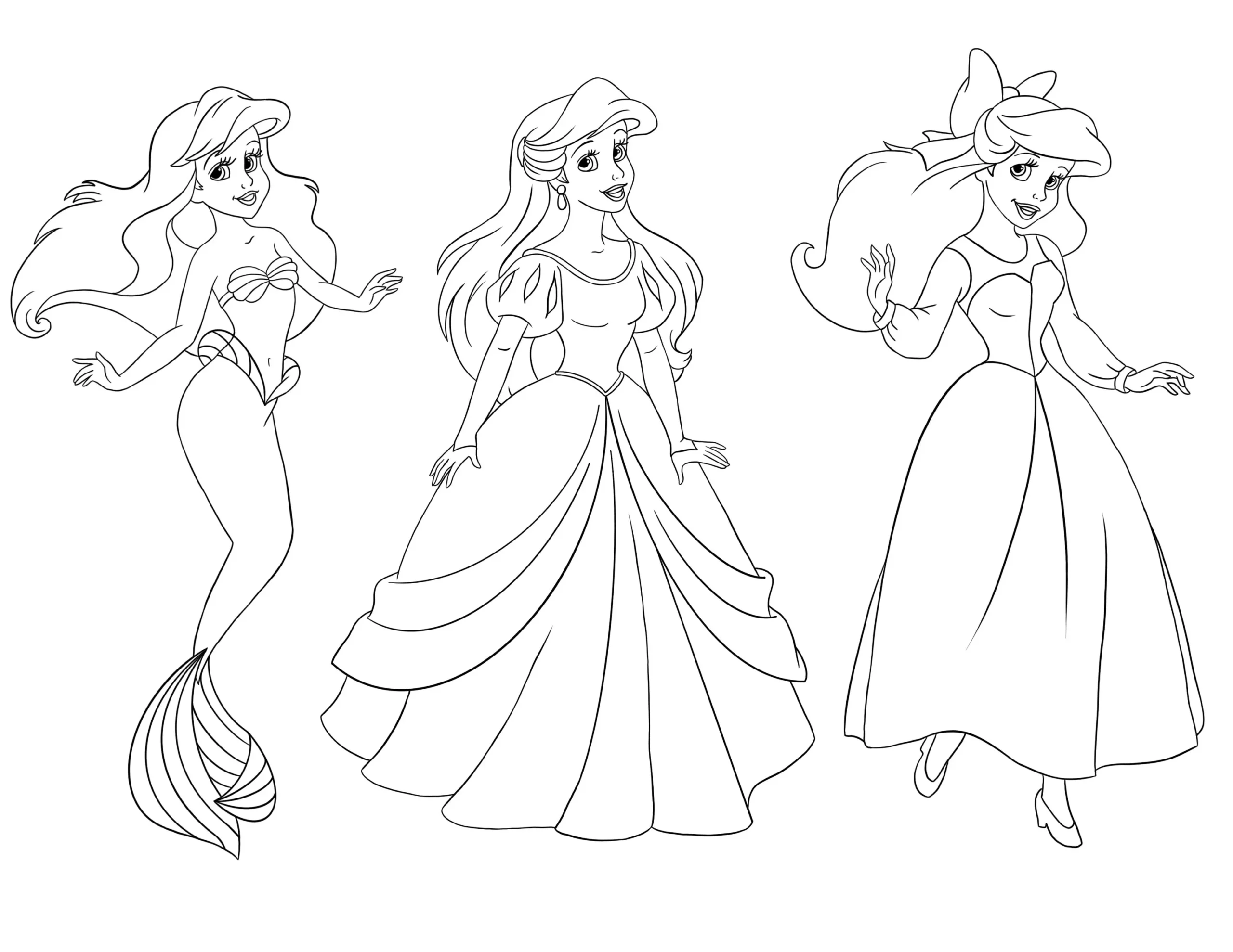 ariel mermaid coloring pages