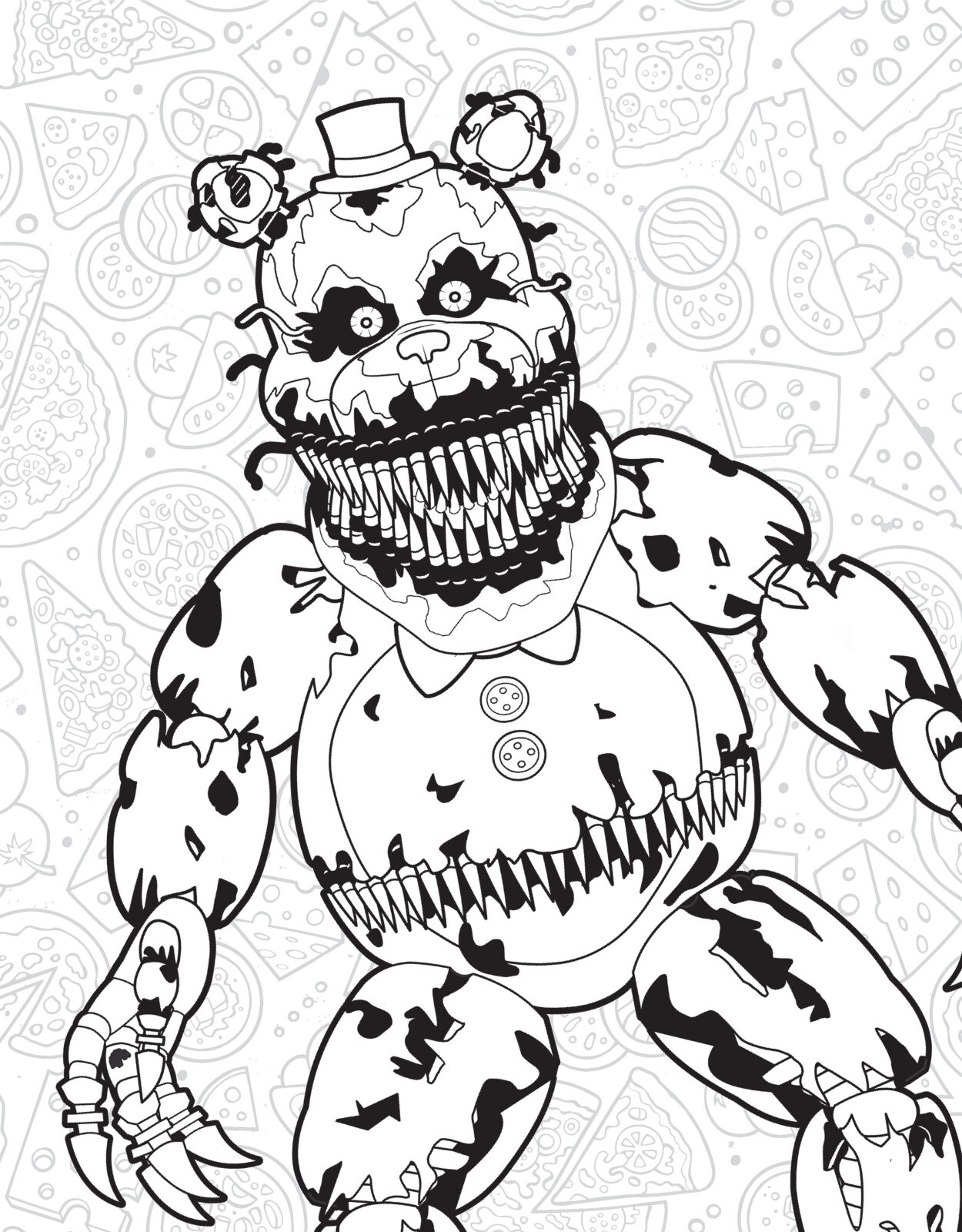 five nights at freddy's coloring page