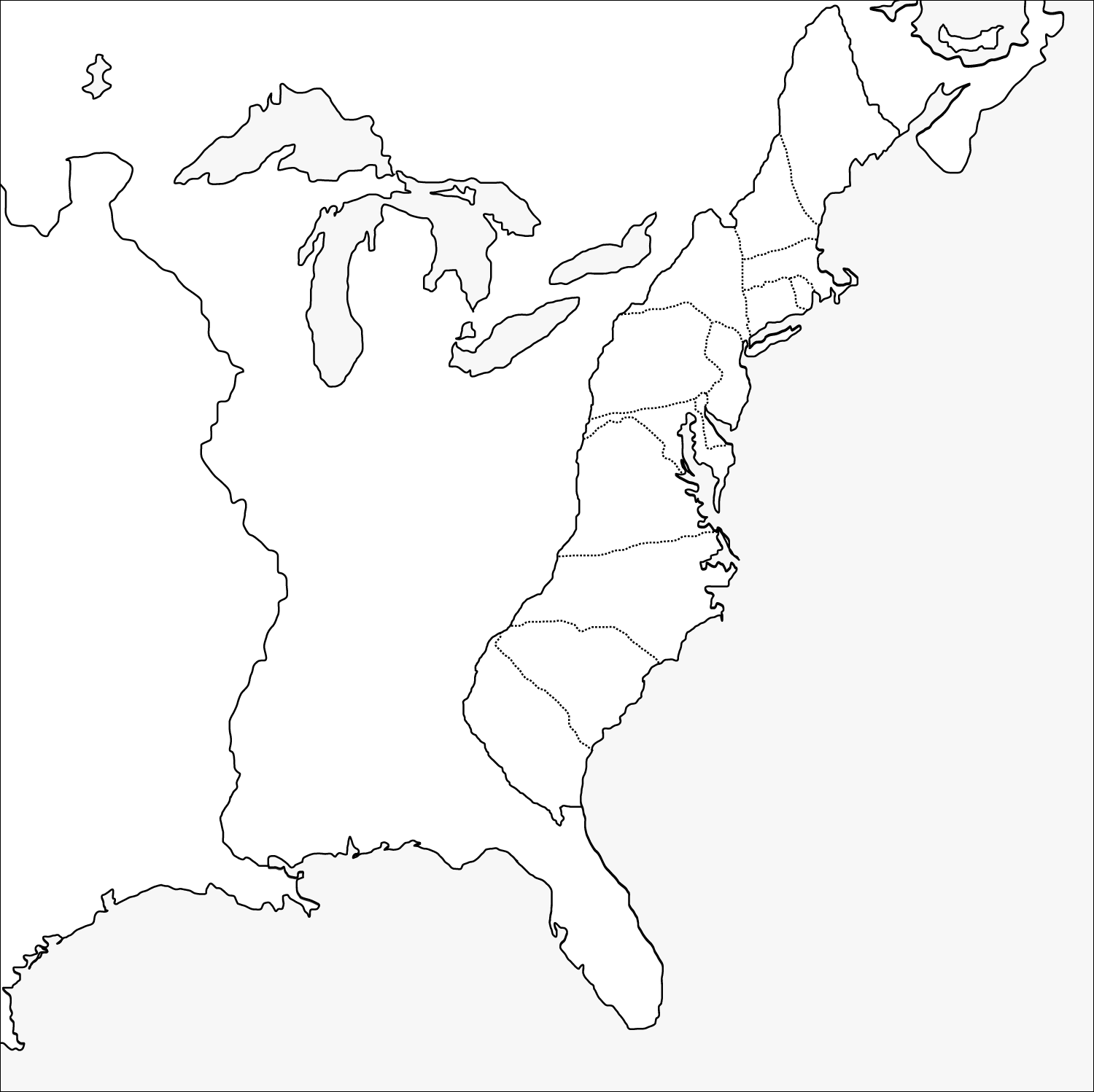 Thirteen Colonies Blank Map Coloring Page Free Printable Thirteen Colonies Blank Map Coloring Page Free Printable