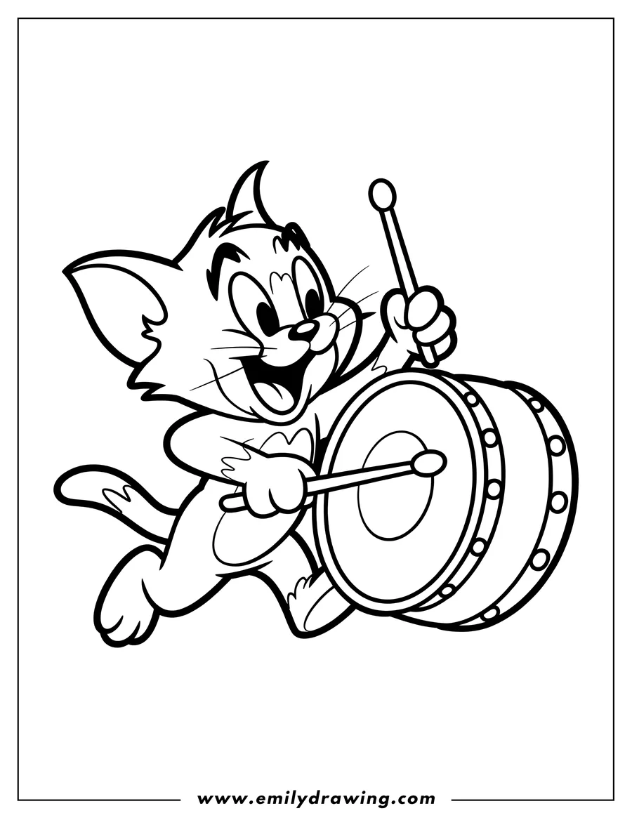 Tom And Jerry Coloring Page Emily Drawing