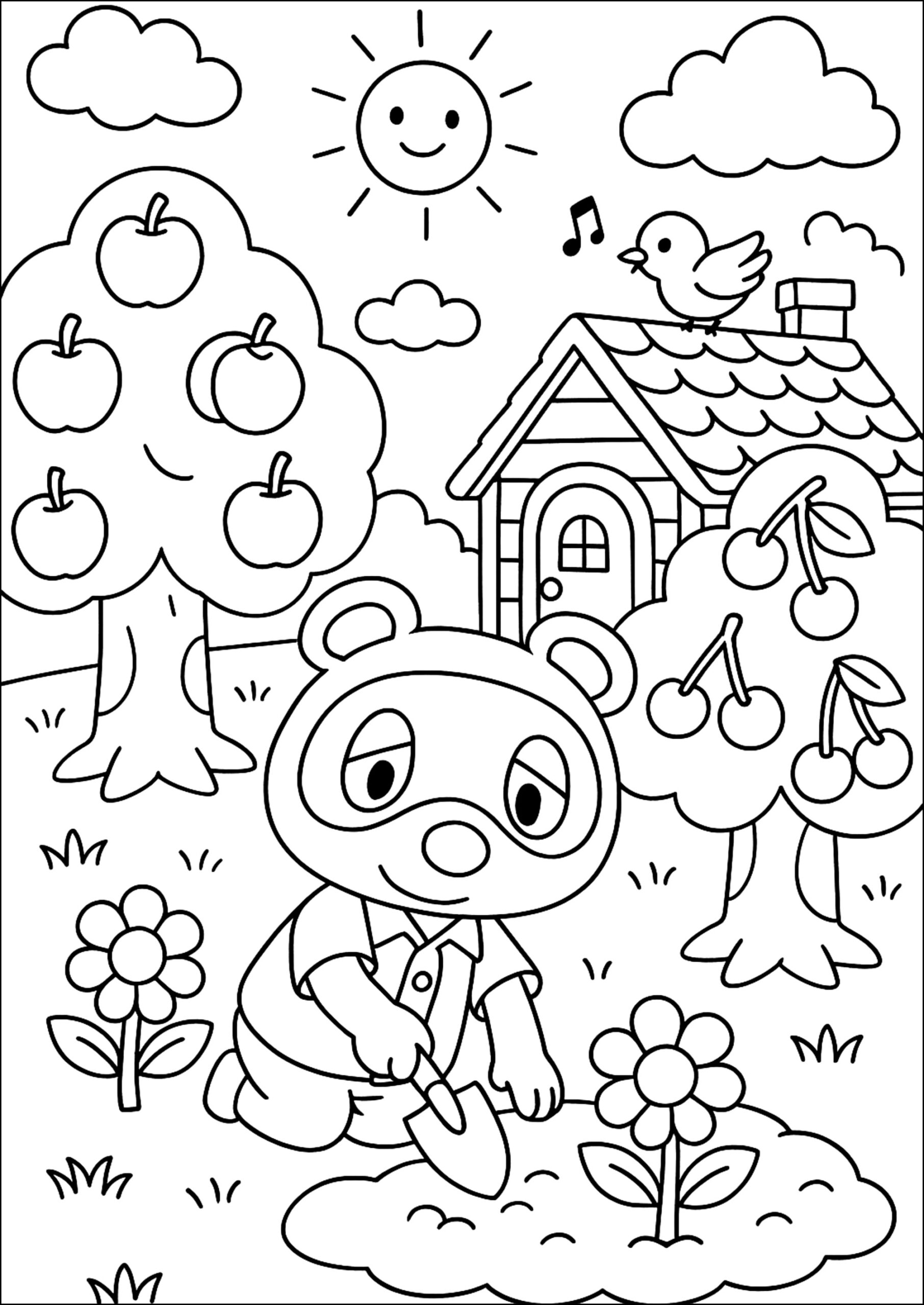 Tom Nook In The Garden Animal Crossing Coloring Pages Tom Nook In The Garden Animal Crossing Coloring Pages