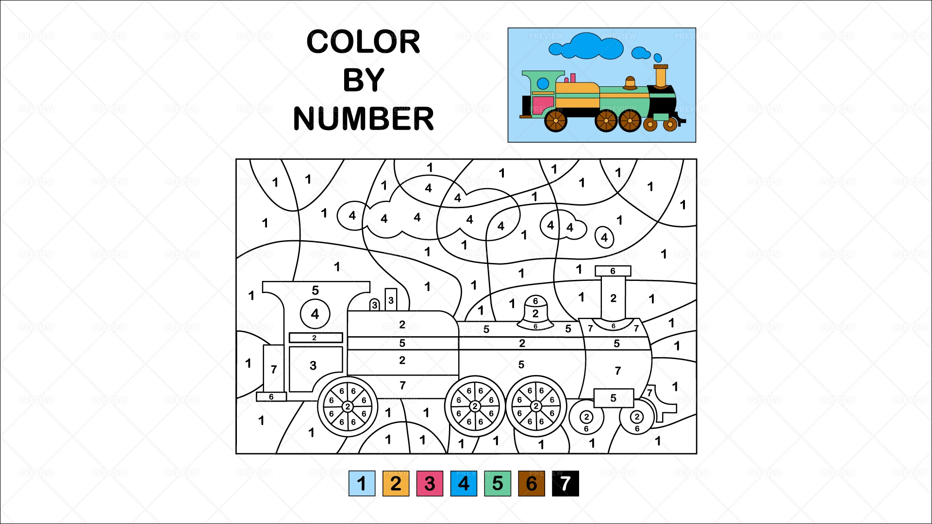 color by number train