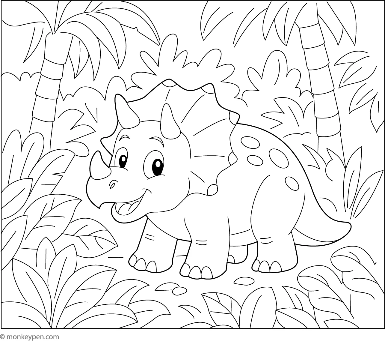 dinosaur coloring pages triceratops