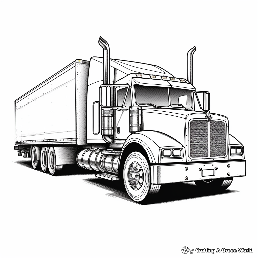 trailer truck coloring pages