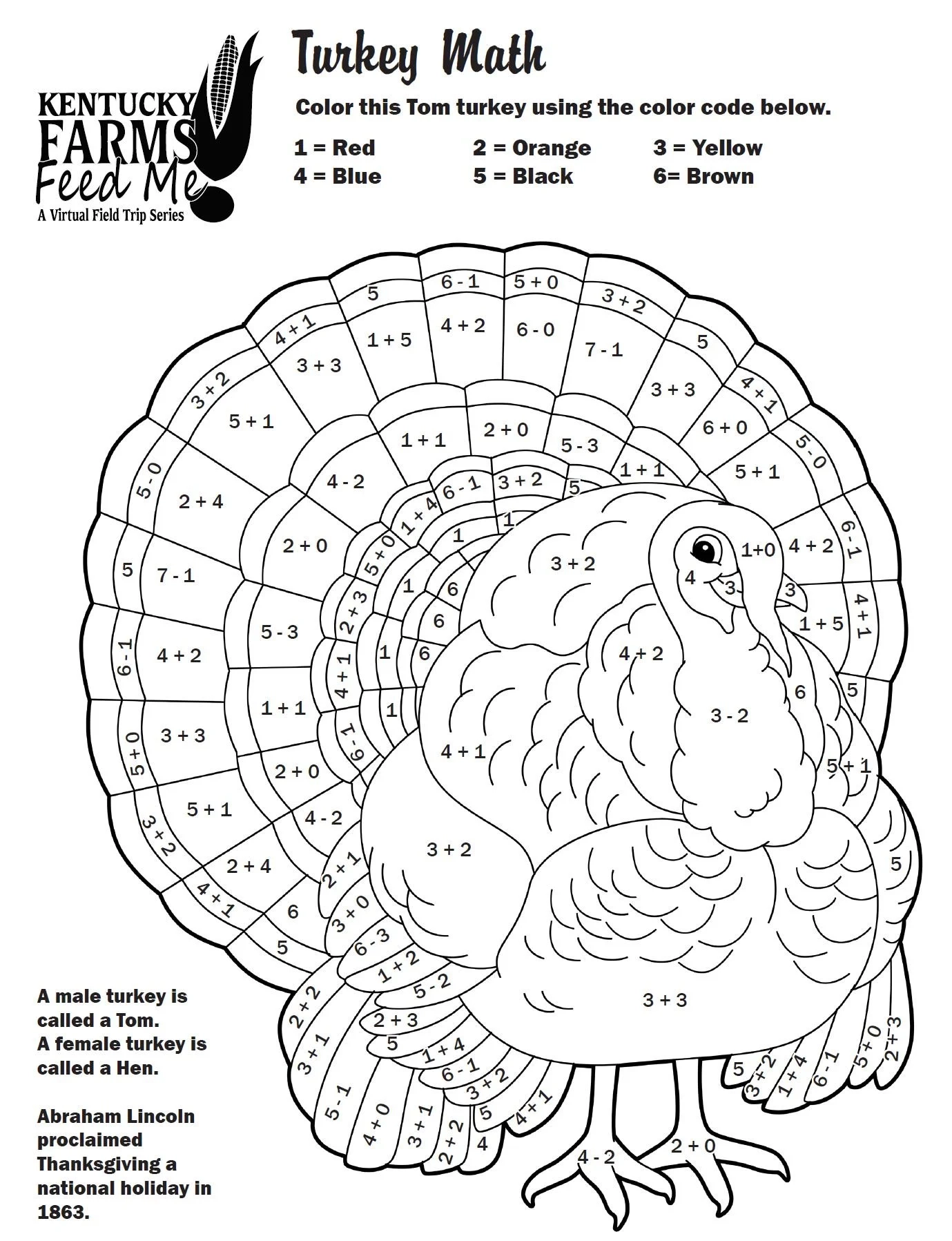 Turkey Color By Number Worksheets TeachKyAg Turkey Color By Number Worksheets TeachKyAg