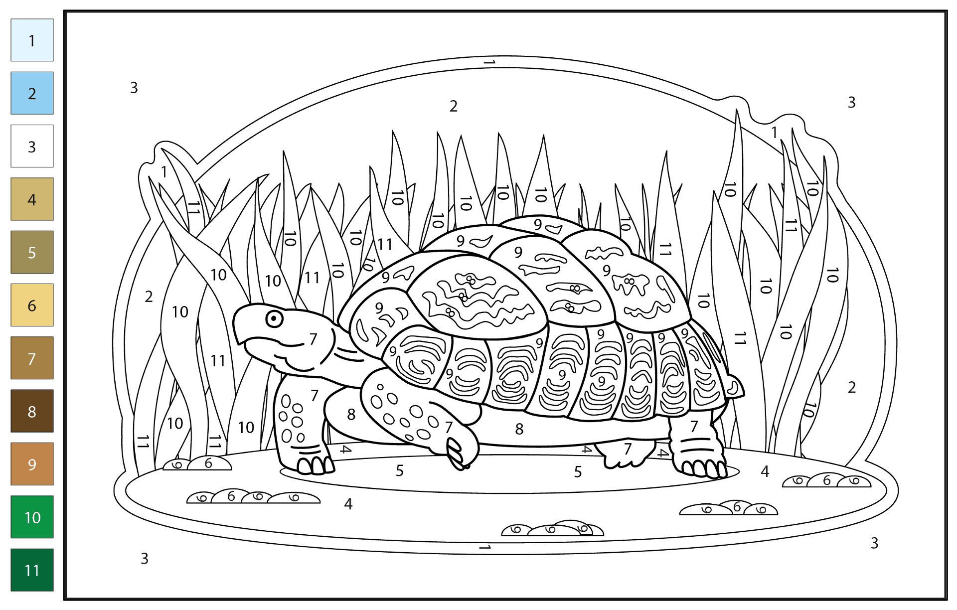 Turtle Color By Number Coloring Page Free Printable Turtle Color By Number Coloring Page Free Printable