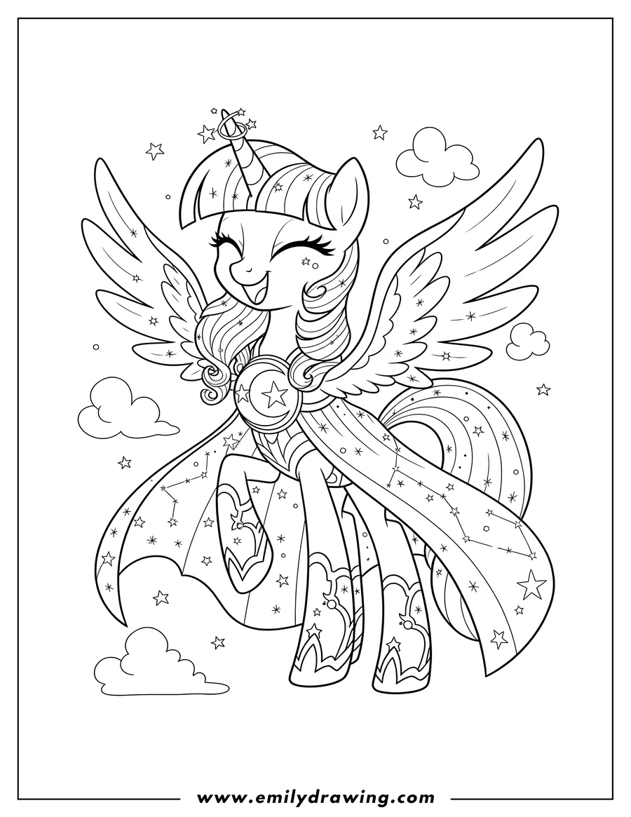Twilight Sparkle Coloring Pages Emily Drawing
