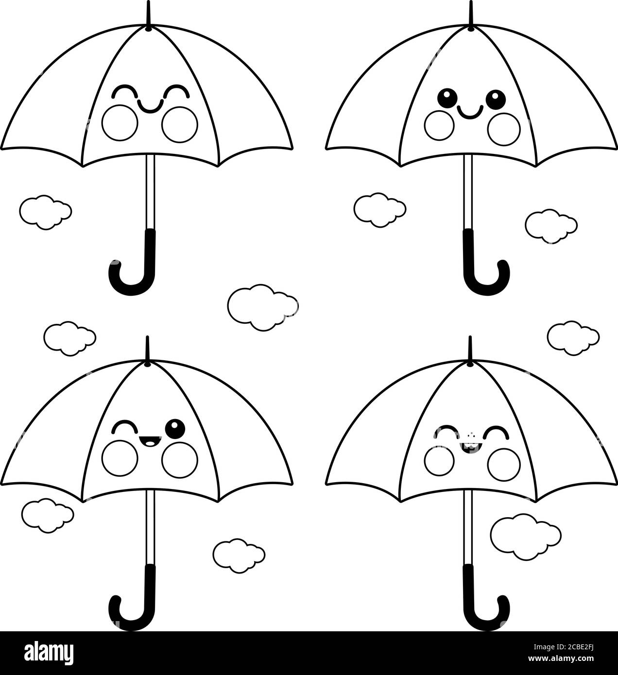 coloring page of an umbrella