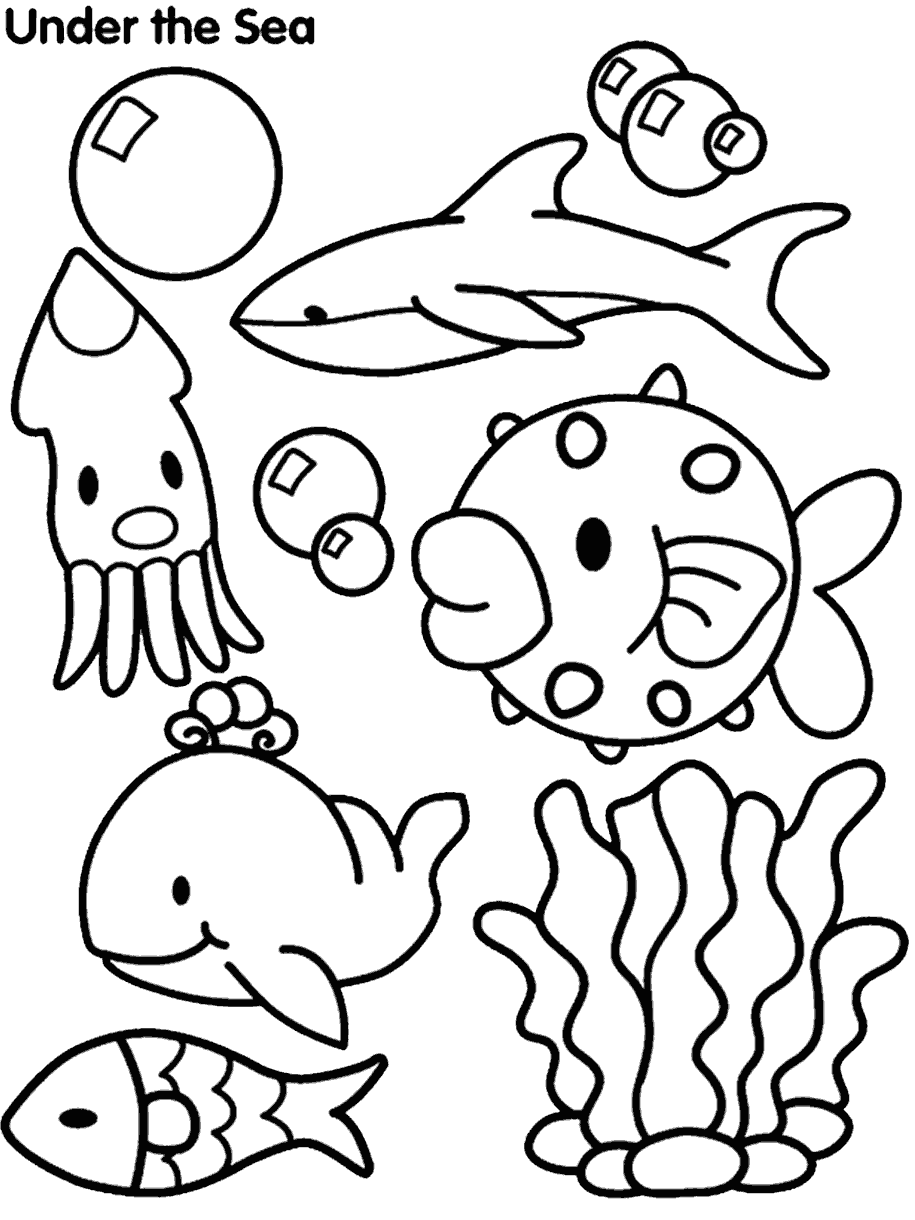 under the sea animals coloring pages