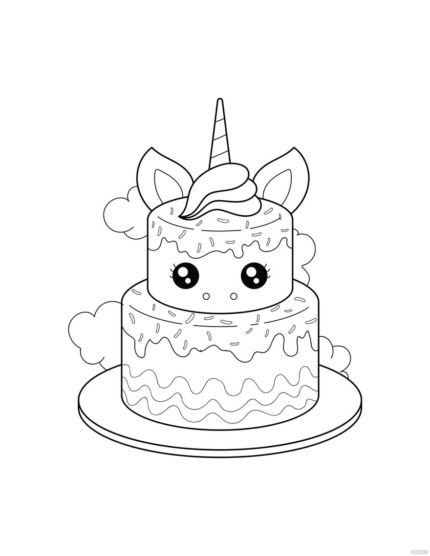 Unicorn Birthday Coloring Page In Illustrator PDF SVG JPG EPS PNG Download Template Unicorn Birthday Coloring Page In Illustrator PDF SVG JPG EPS PNG Download Template