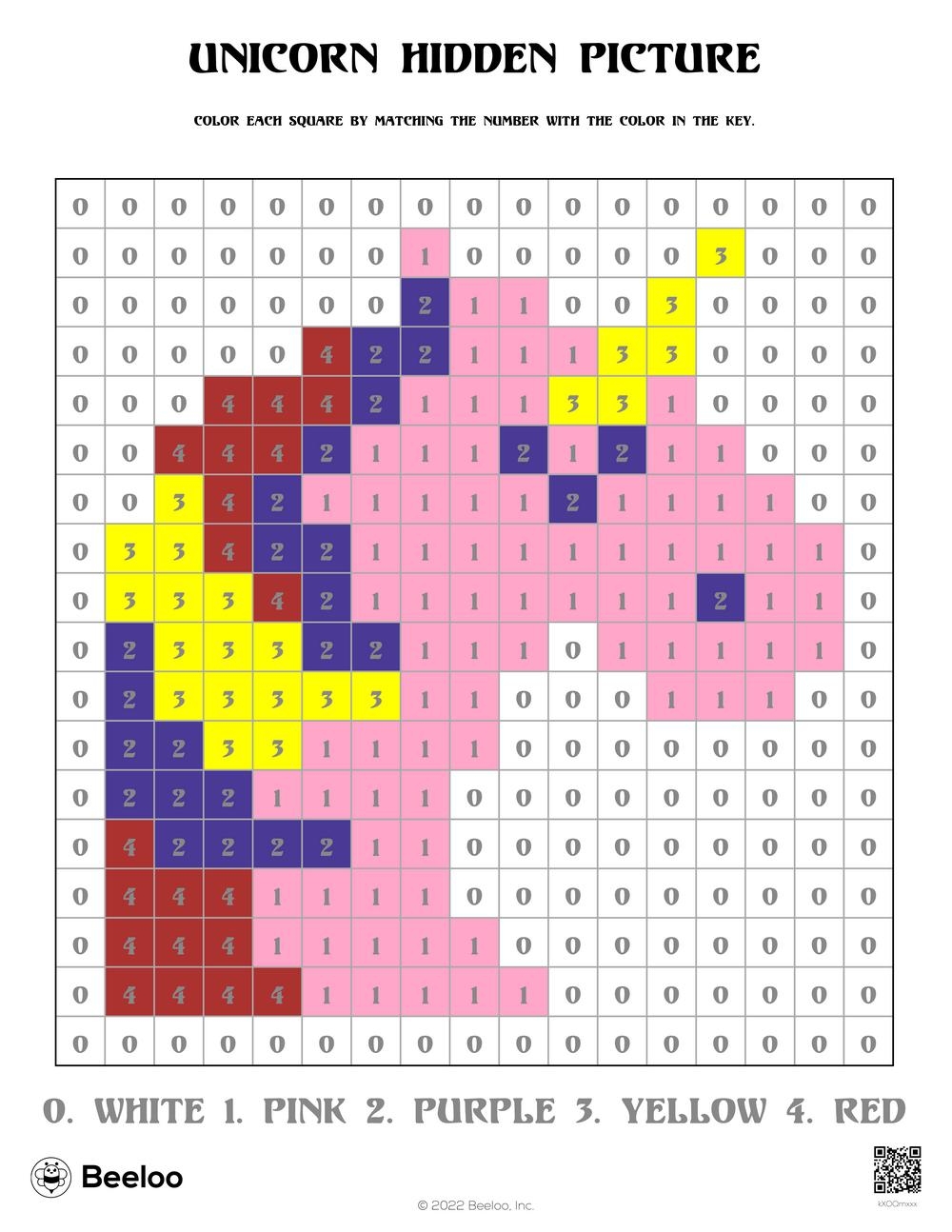 Unicorn Hidden Picture Beeloo Printable Crafts And Activities For Kids