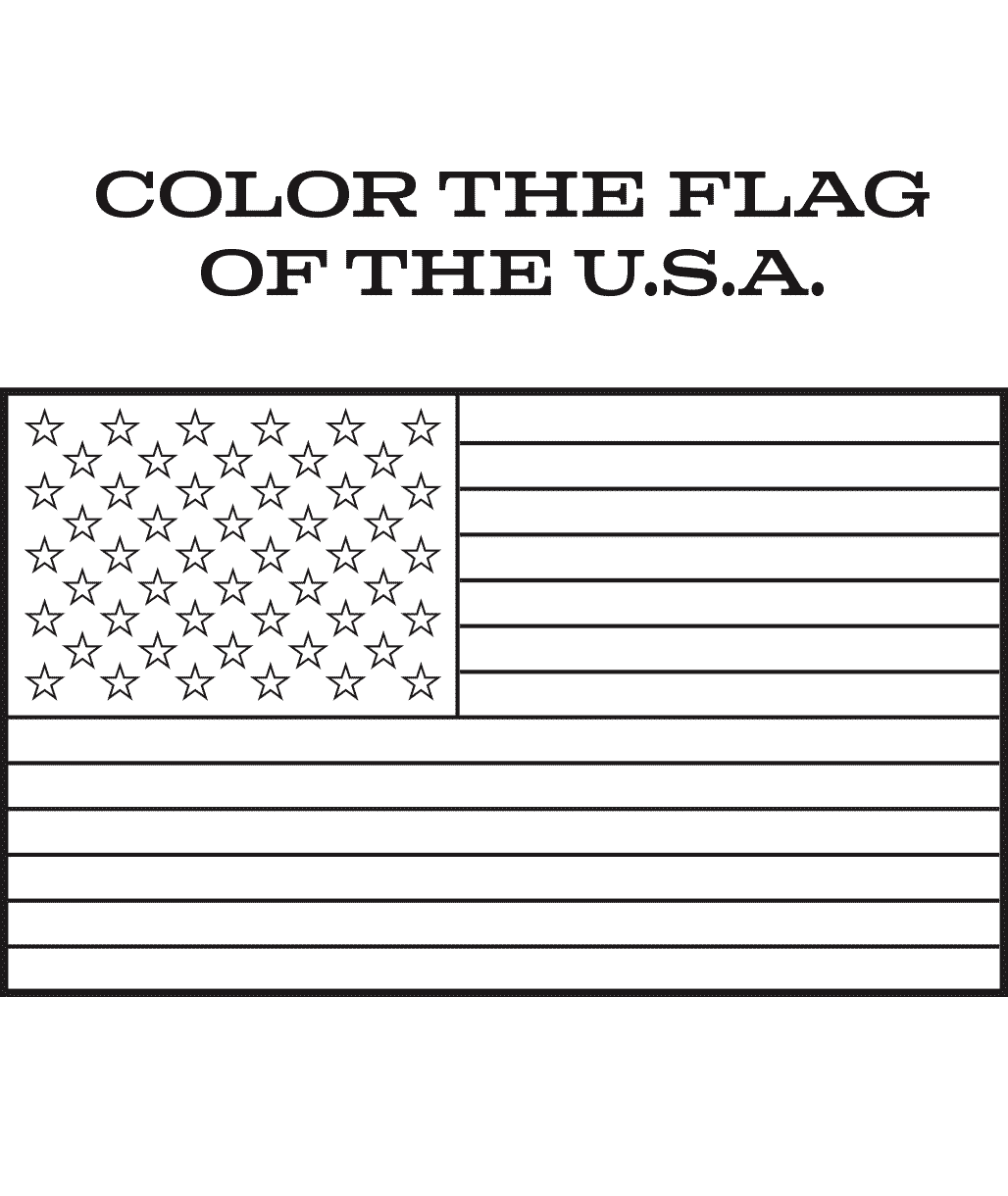 United States Flag Coloring Page For Kids