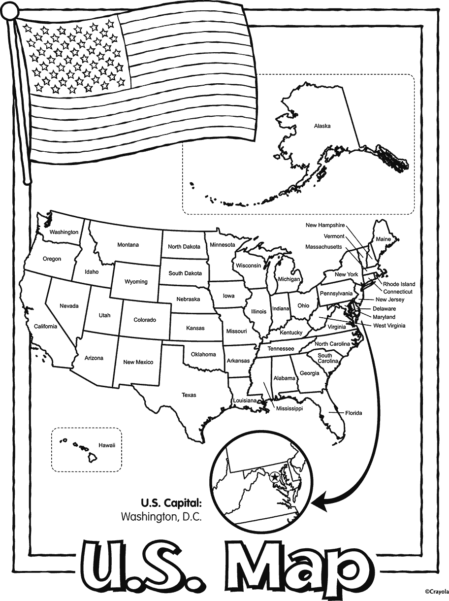 United States Of America Free Coloring Page United States Of America Free Coloring Page