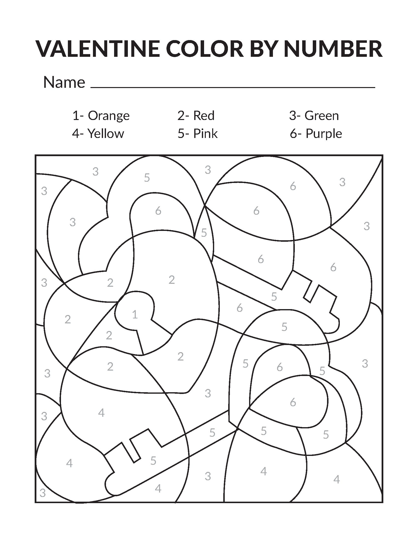 Valentine Color By Number Gift Of Curiosity Valentine Color By Number Gift Of Curiosity